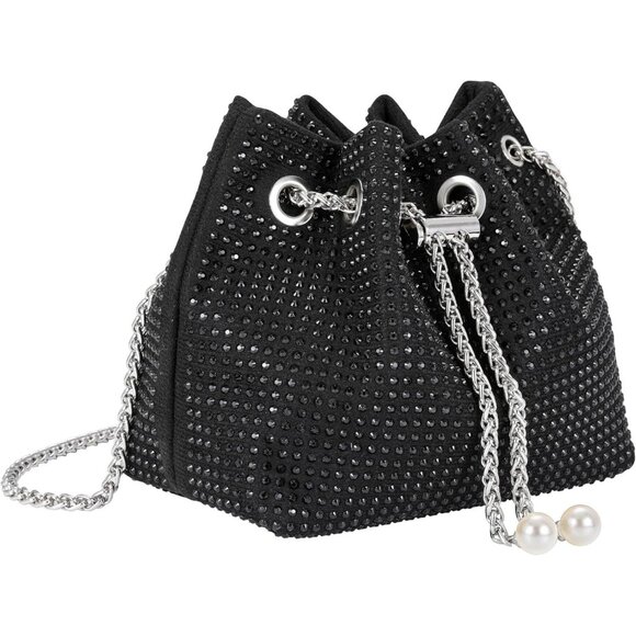 Women Glitter Pearl Crossbody Clutch Mini Bag for Formal Events - Picture 6 of 7